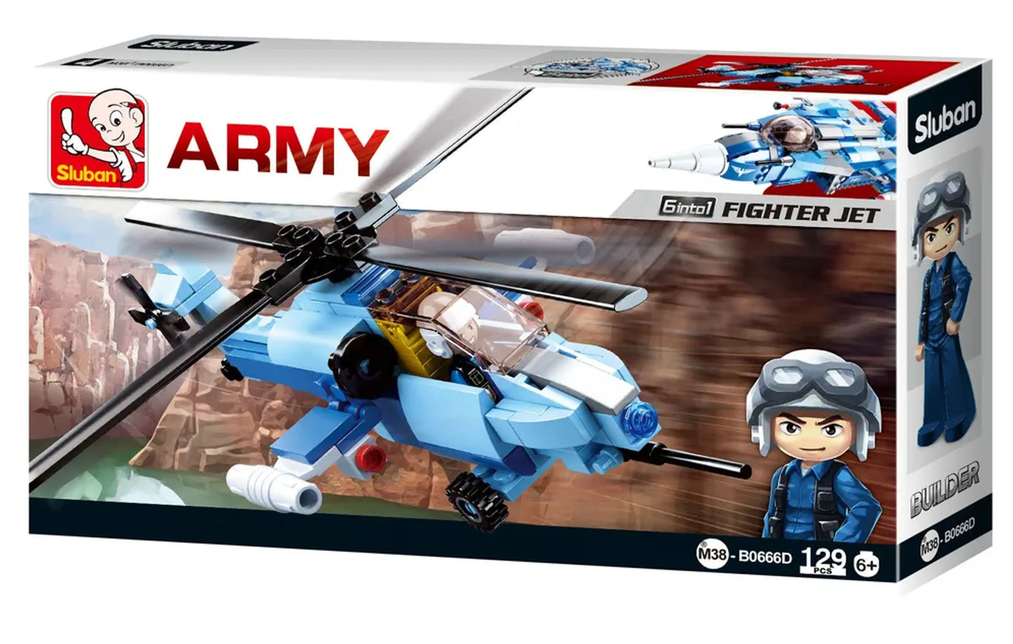 Fighter Jet 6-in-1 Transformer Building Brick Display (728 pcs)