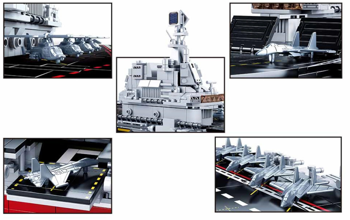 Model Bricks Aircraft Carrier 1:450 Scale Building Brick Kit (1728 pcs)