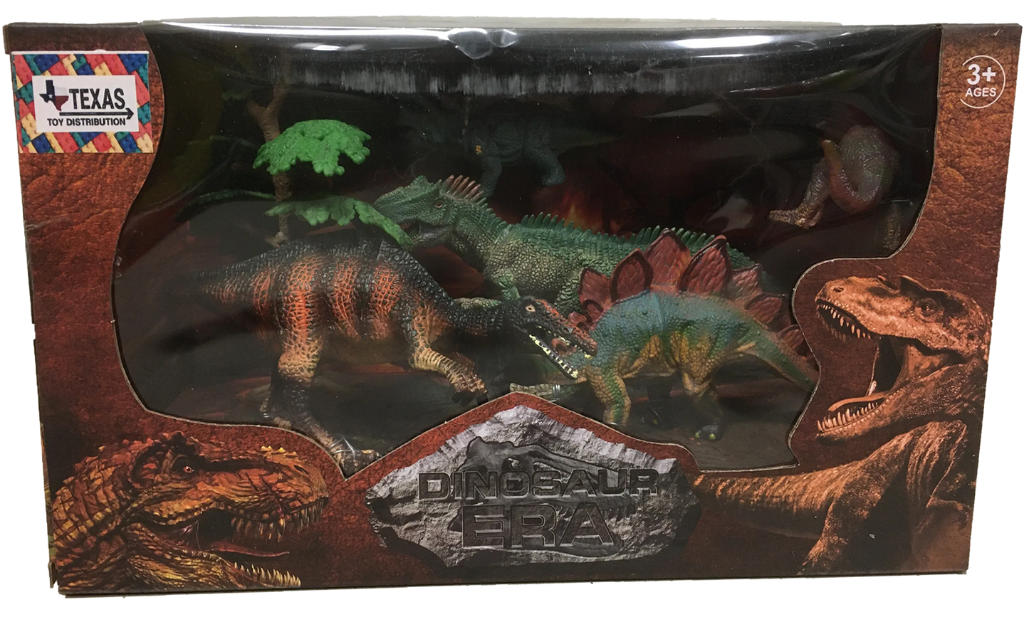 Dinosaur Era Window Box Set of 5 Dinosaur Painted Figurines