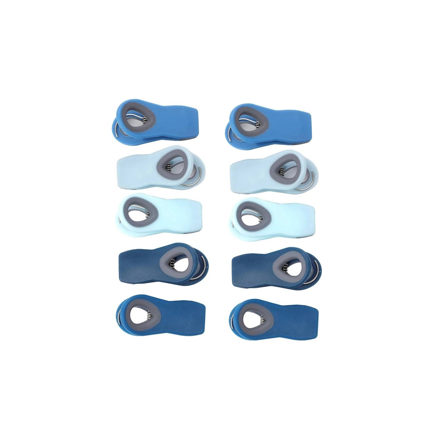 10-Piece Magnetic Bag Clip Set, Multi Blue