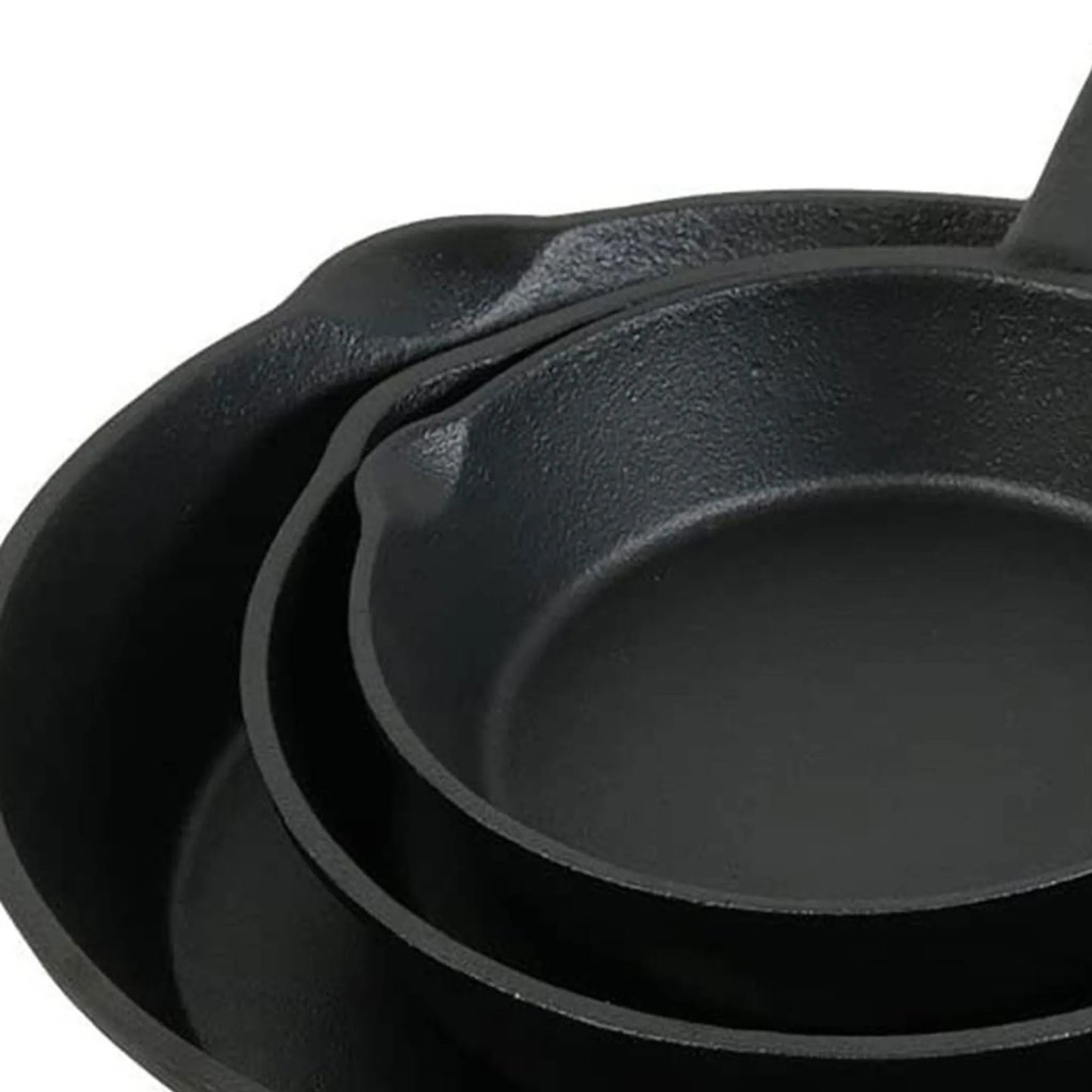 Set of Three Cast Iron Frying Pans