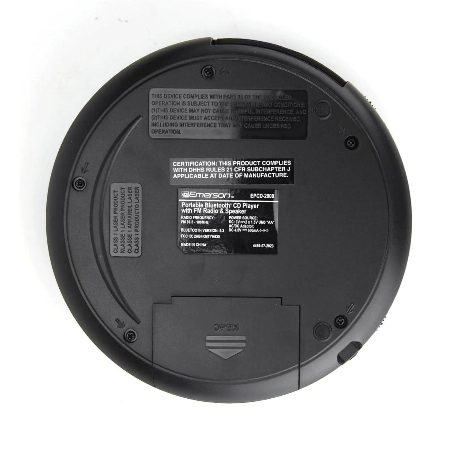 Emerson Portable Bluetooth CD Player with FM Radio and Speaker