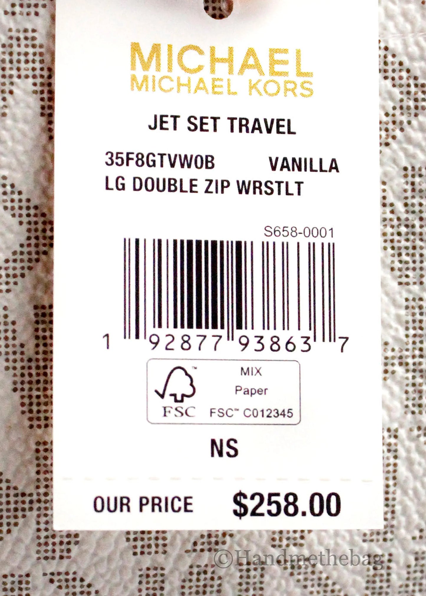 Michael Kors Jet Set Vanilla Double Zip Wallet