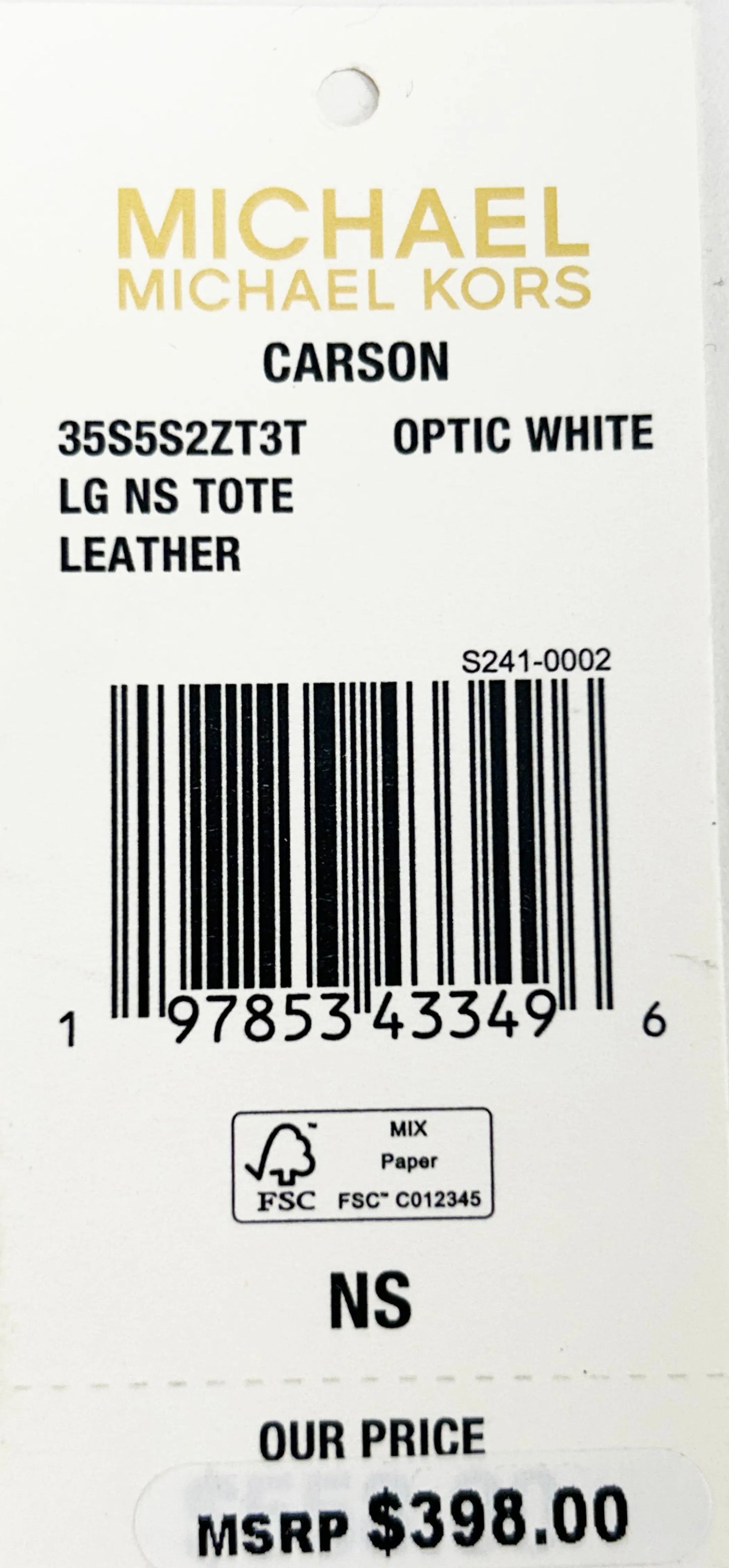 Michael Kors Carson North South Tote Bag