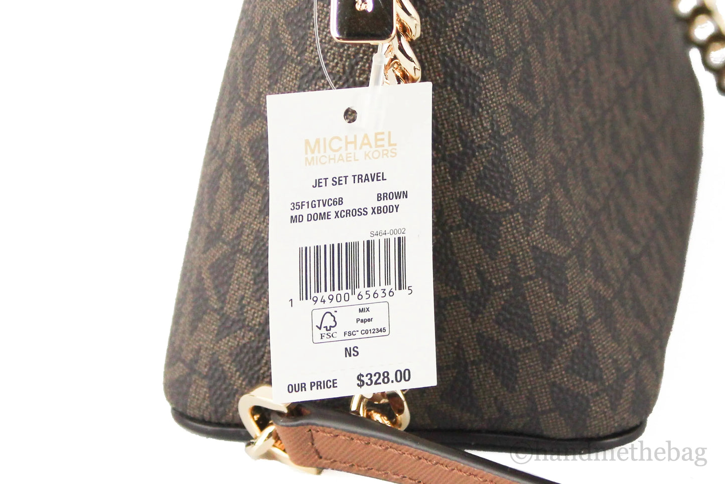 Michael Kors Jet Set Signature PVC X Cross Dome Crossbody