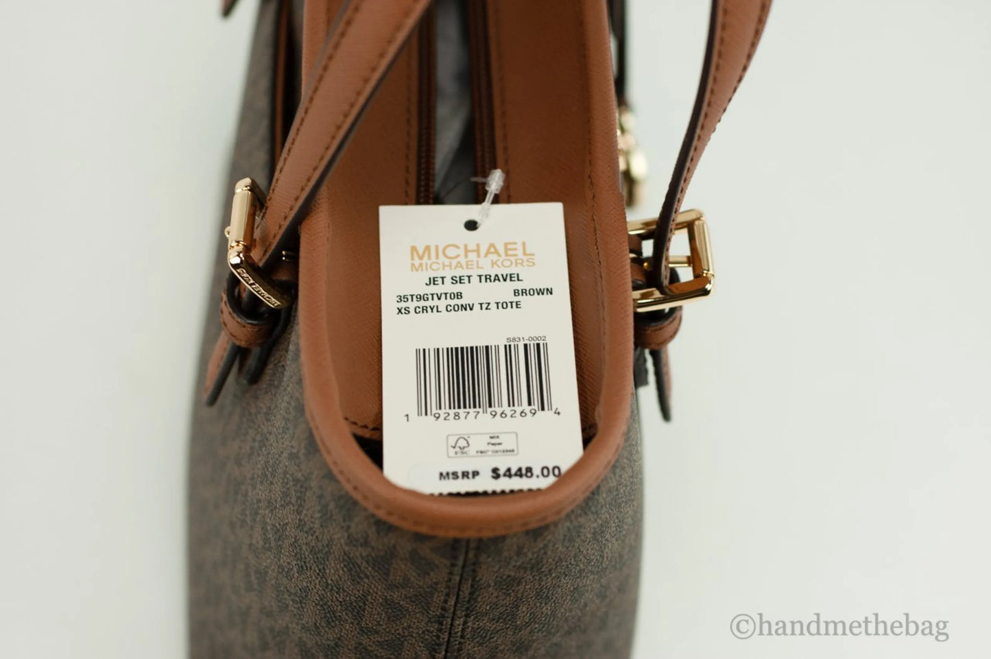 Michael Kors Jet Set Brown Signature XS Carryall