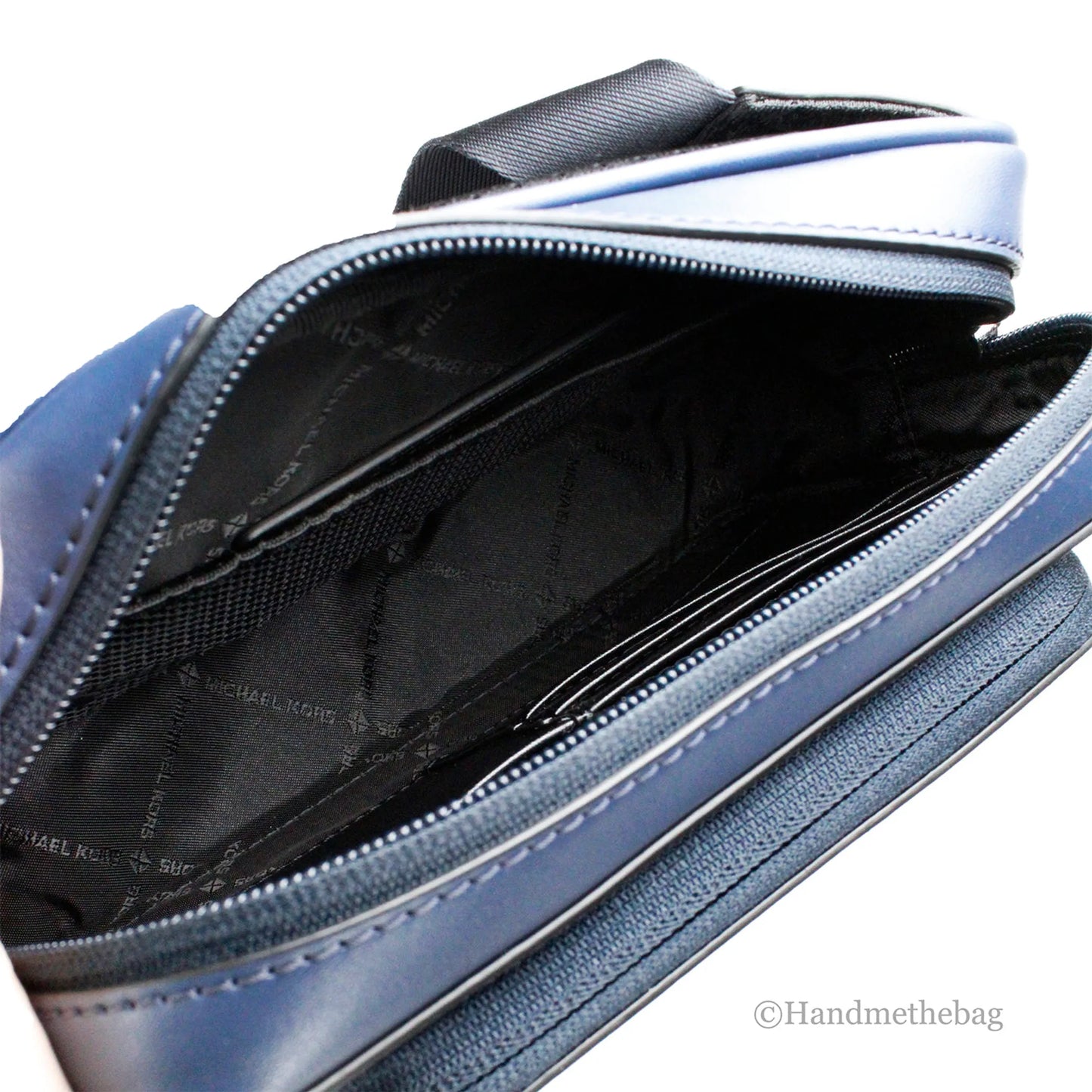 Michael Kors Cooper Navy Double Zip Belt Bag