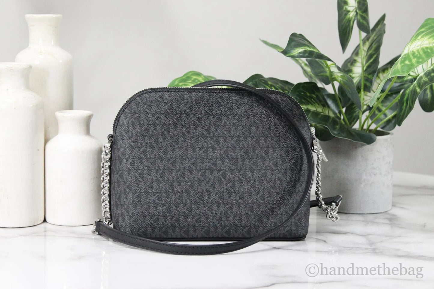 Michael Kors Jet Set Signature PVC X Cross Dome Crossbody Handbag