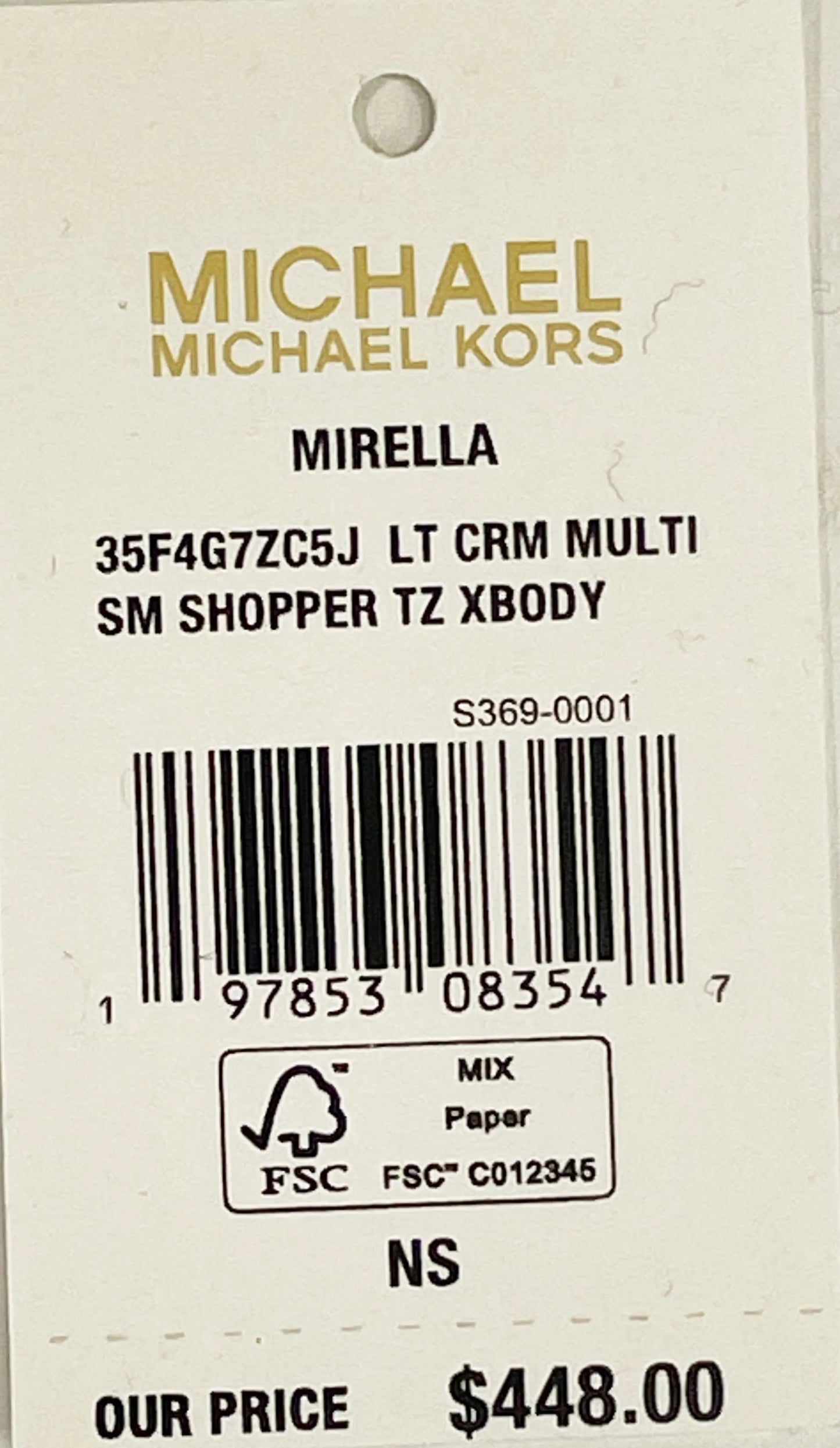 Michael Kors Mirella Top Zip Crossbody Tote Bag