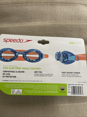 Speedo Kids' Glide Print Goggles with UV Protection
