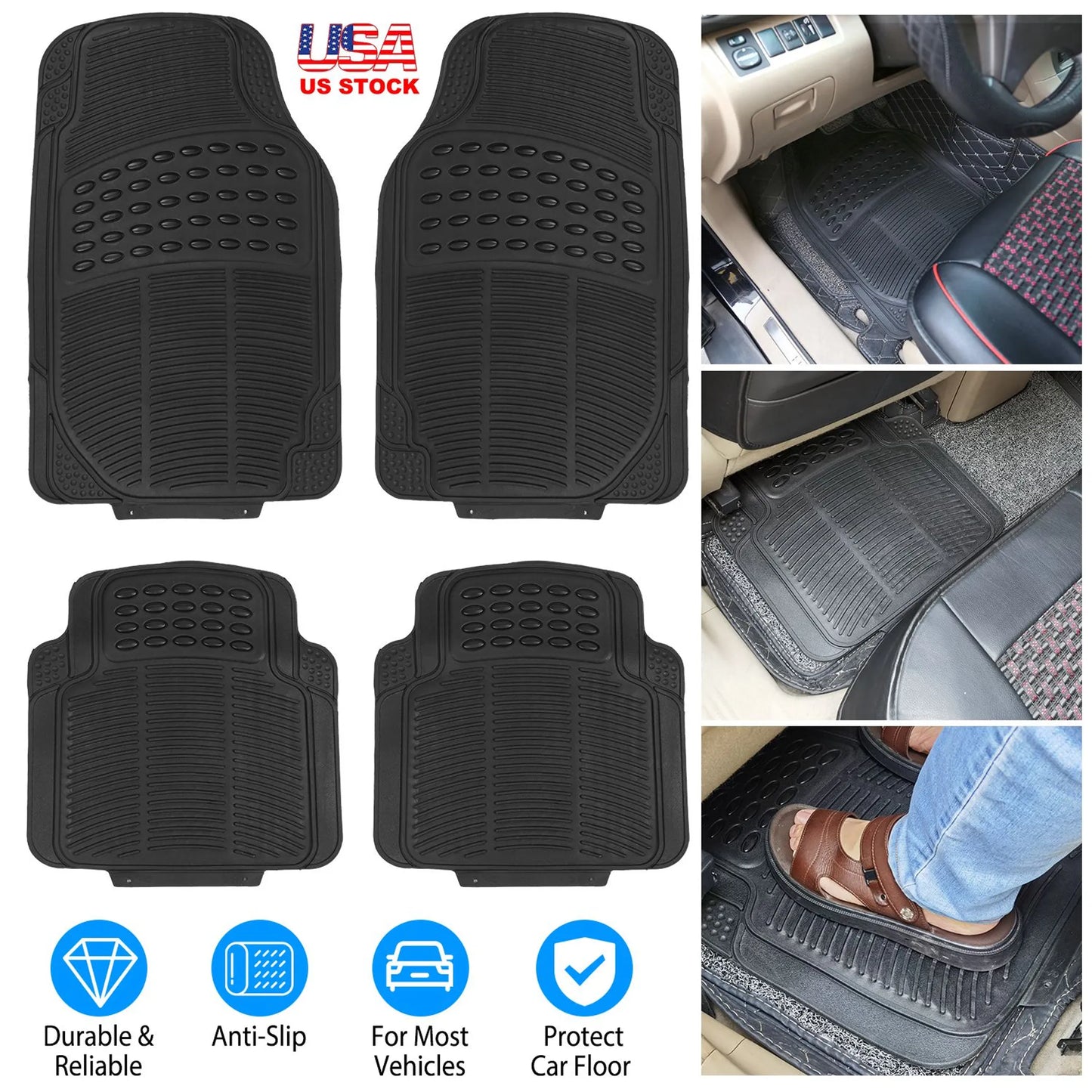 4Pcs Automotive Floor Mats