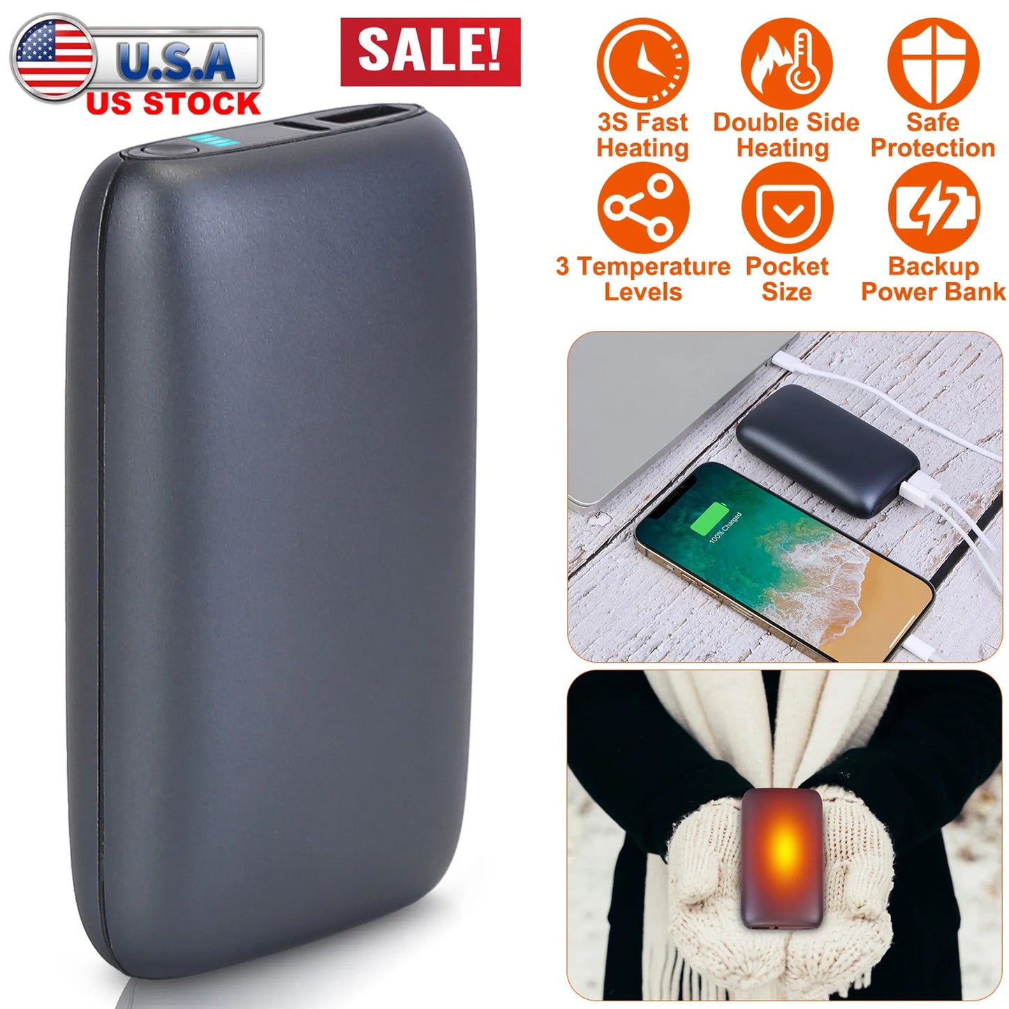 Electric Double Sided Hand Warmer
