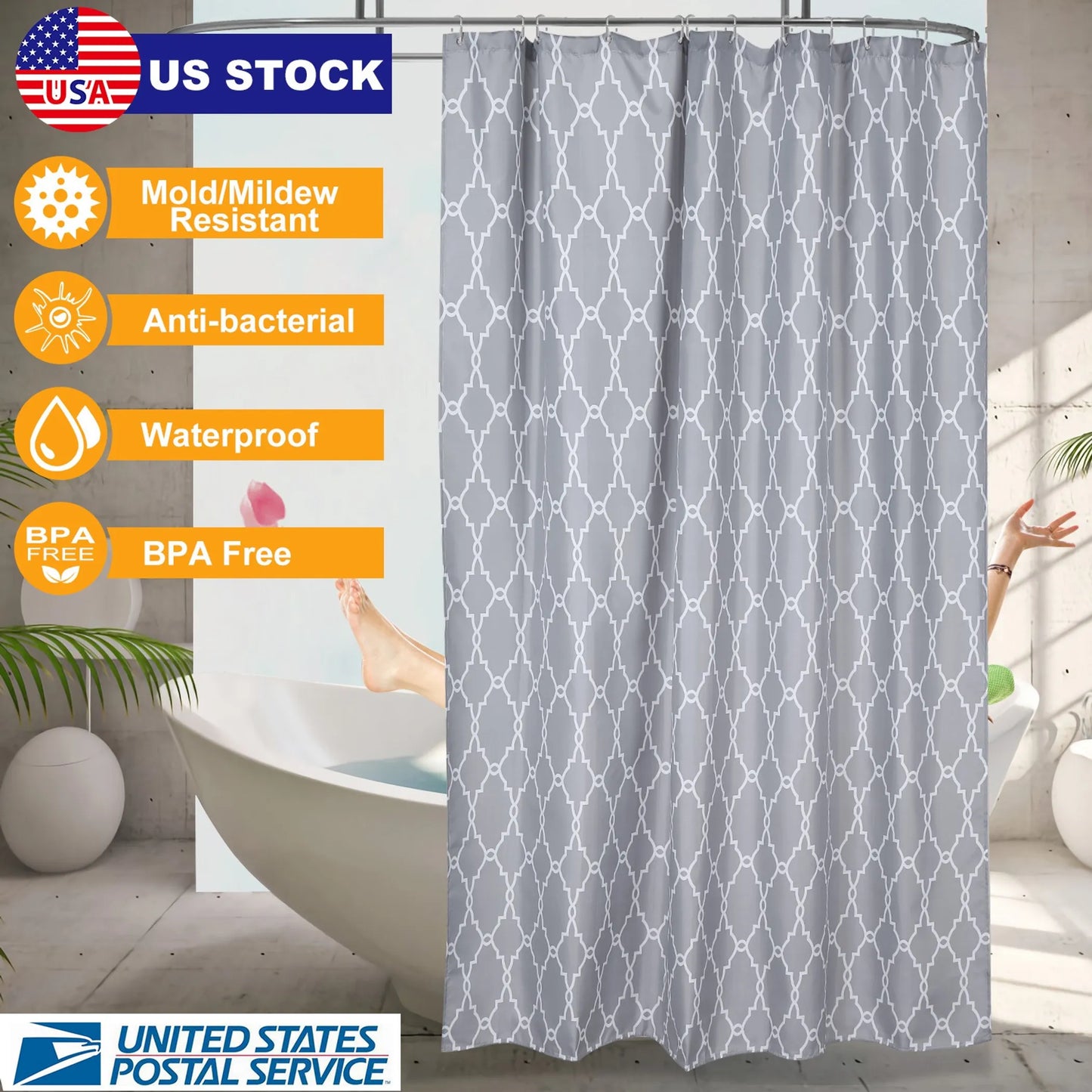 Shower Curtain Waterproof Inches Bathroom Shower Drape