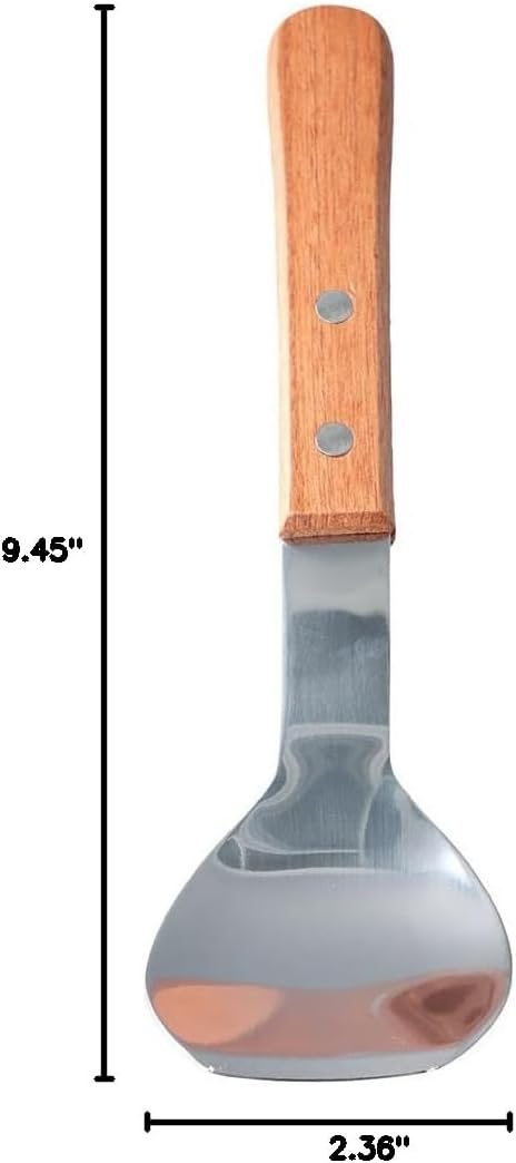 Ice Cream Scoop Stainless Steel Ice Cream Shovel with Wooden Handle Dessert Spade Butter Cutter Flat Ice Cream Metal Spade for Dining Kitchen Utensil, Home Commercial BST220