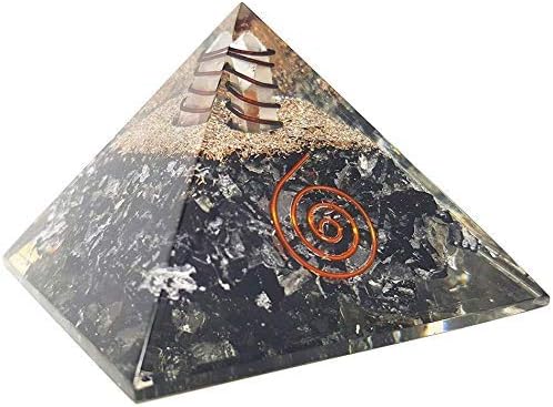 Orgone Pyramid Black Tourmaline EMF Protection Large 75mm Healing Crystals Energy Generator