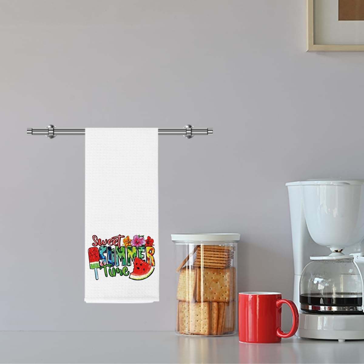 Hello Summer Kitchen Dish Towel Summer Watermelon Lover Gifts Tea Towel for Tea Room Toilet Bathroom Home Kitchen Decor Accessories BST220