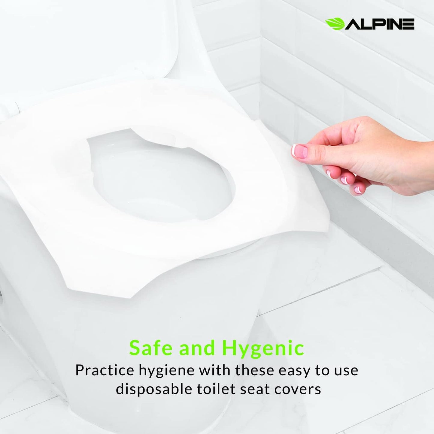 Alpine Industries Flushable Disposable Toilet Seat Covers for Public Bathroom - 250 Sheets Per Box - 3 Boxes - 750 Sheets
