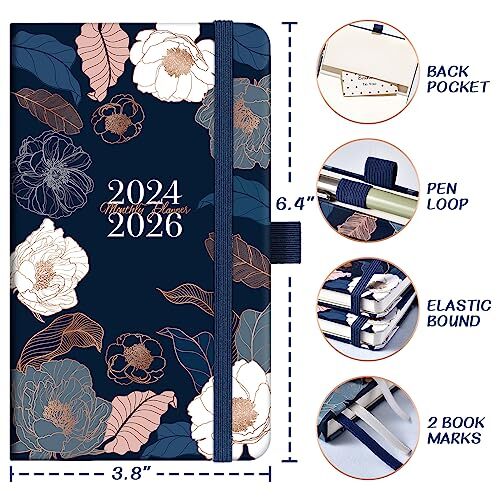 Blue Sky 5"x8" 2025-2026 Planner Weekly/Monthly Gray Double Pockets