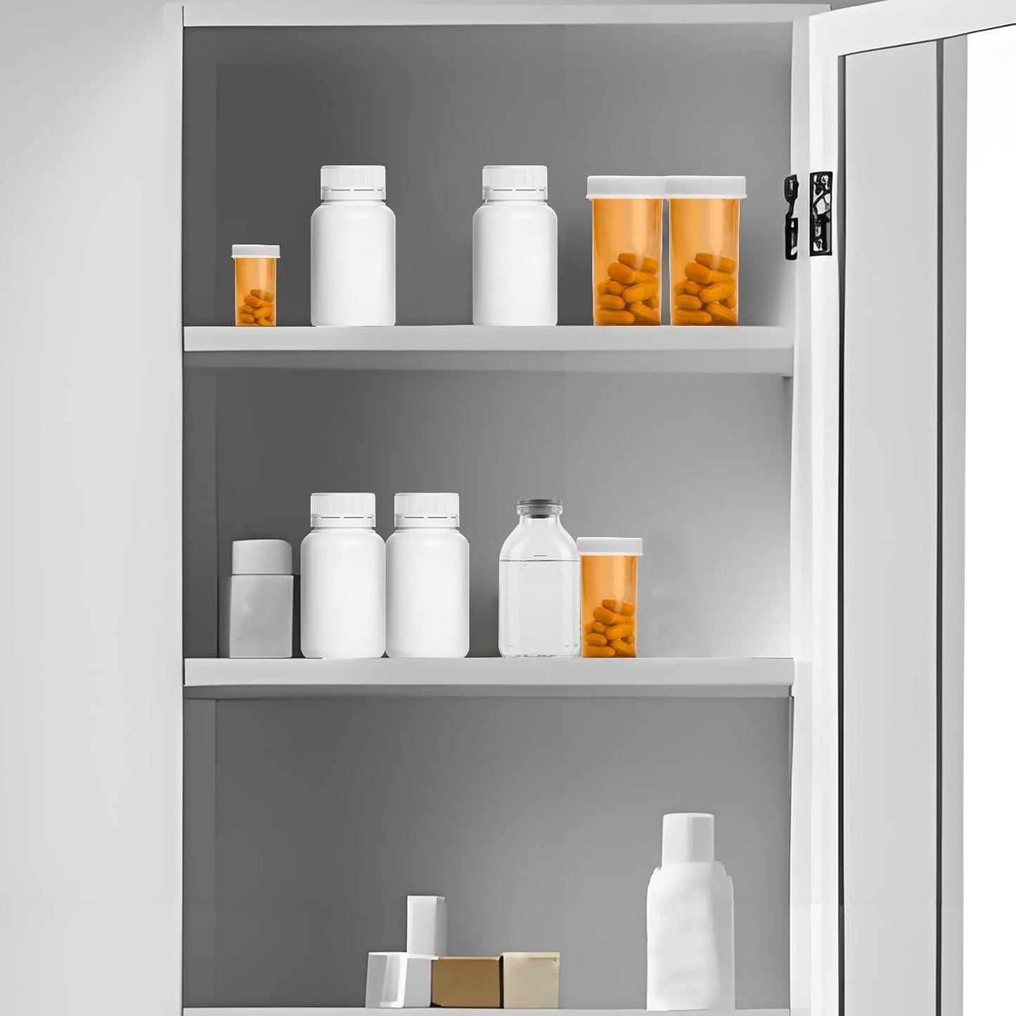 4 PCS White Medicine Cabinet Shelves Replacement,13 Inch Wooden Bathroom Cabinet Shelf,Medicine Cabinets Replacement Shelves for Living Room Bathroom Kitchen Wall Mounted Medicine Cabinet BST326H