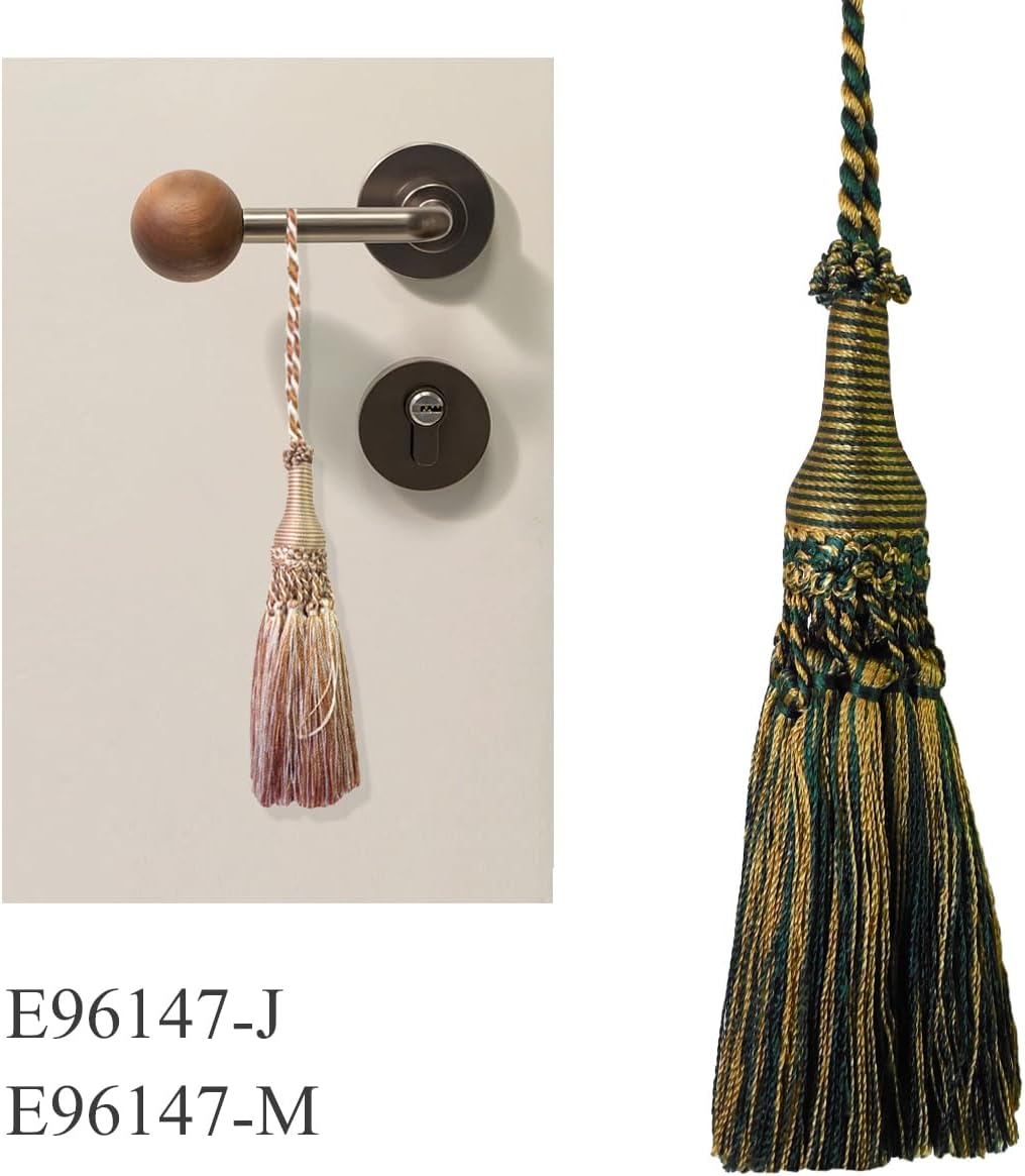 1 Pack Decorative Tassel with Hanging Loop, 13.78 in Total Length – Elegant Curtain Tieback, Door Handle Ornament, and Home Décor Accent - E96147_B BST326L