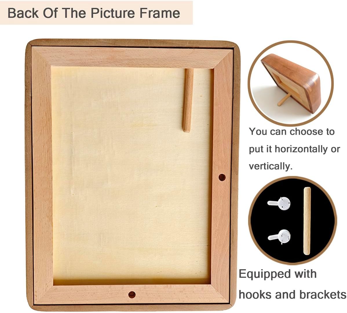 3x5 Solid Wood Picture Frame with Mat, Walnut Wooden Photo Frame with Tempered Glass, Tabletop or Wall Mounted Display BST220