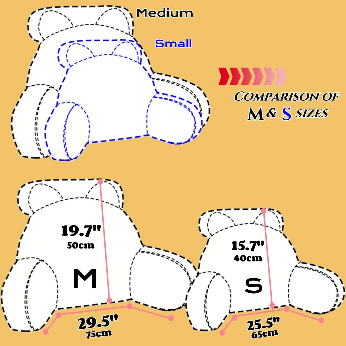 Bed Rest Reading Pillow - Kawaii Soft Lumbar Pillows Rest Cushion with Washable Cover N3233