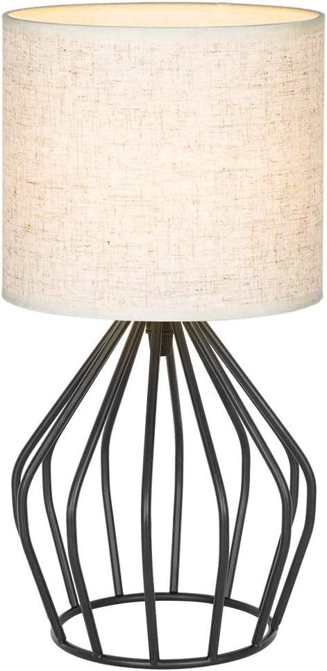 Black Modern Table Lamp - Minimalist Small Bedside Lamp N26