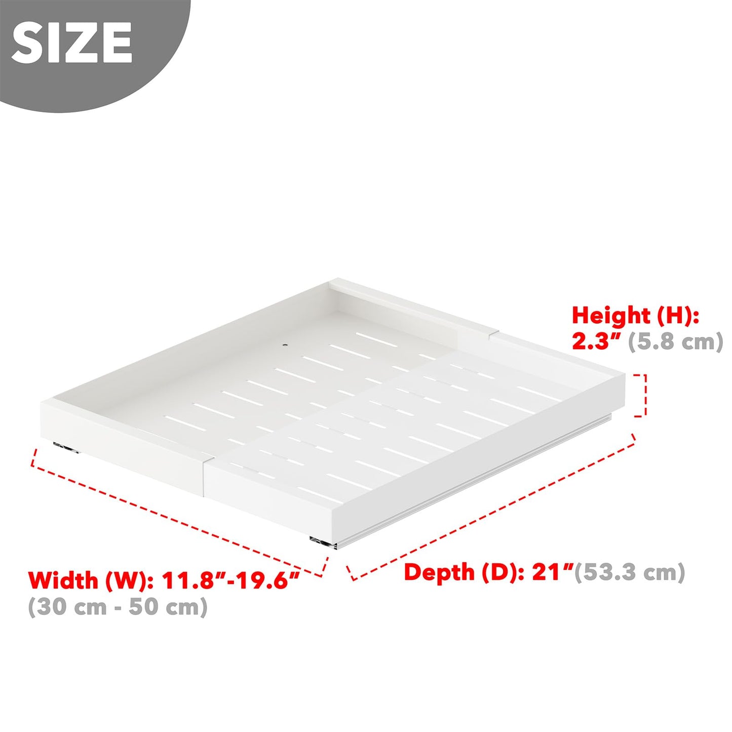 SpaceAid Pull Out Cabinet Organizer, 1 Pack Expandable 11.8"-19.6" (Need to Pull to Wide) N26