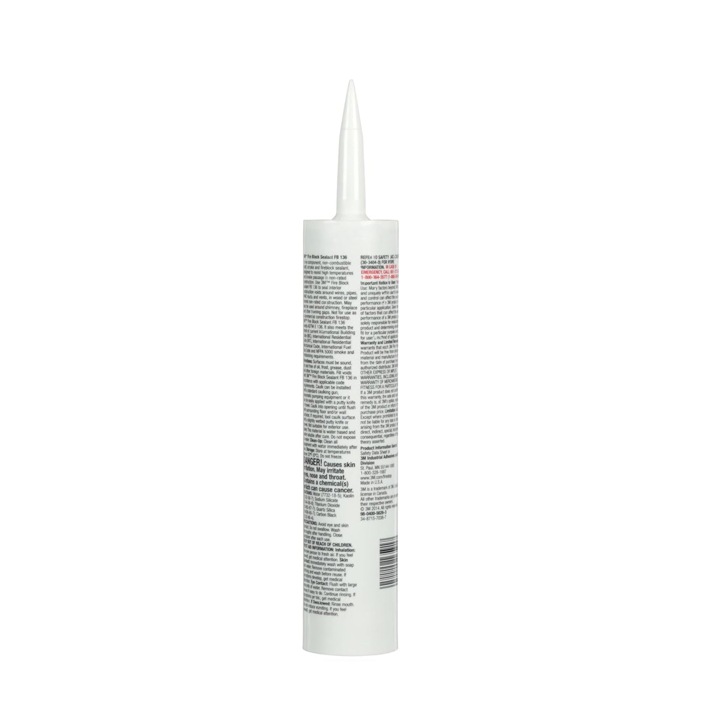 3M Fire Block Sealant FB 136, Gray Color, Single Component, High Temperature and Smoke Passage Resistant, 10.1 fl oz Cartridge