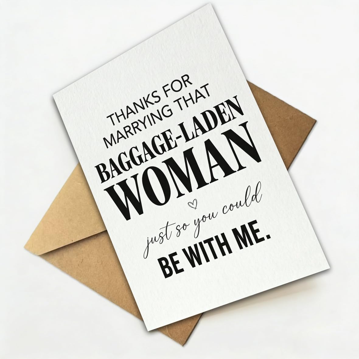Funny Fathers Day Card for Dad, Fathers Day Gift from Daughter or Son, Blank Inside, with Kraft Envelope and Gold Seal Sticker BST220