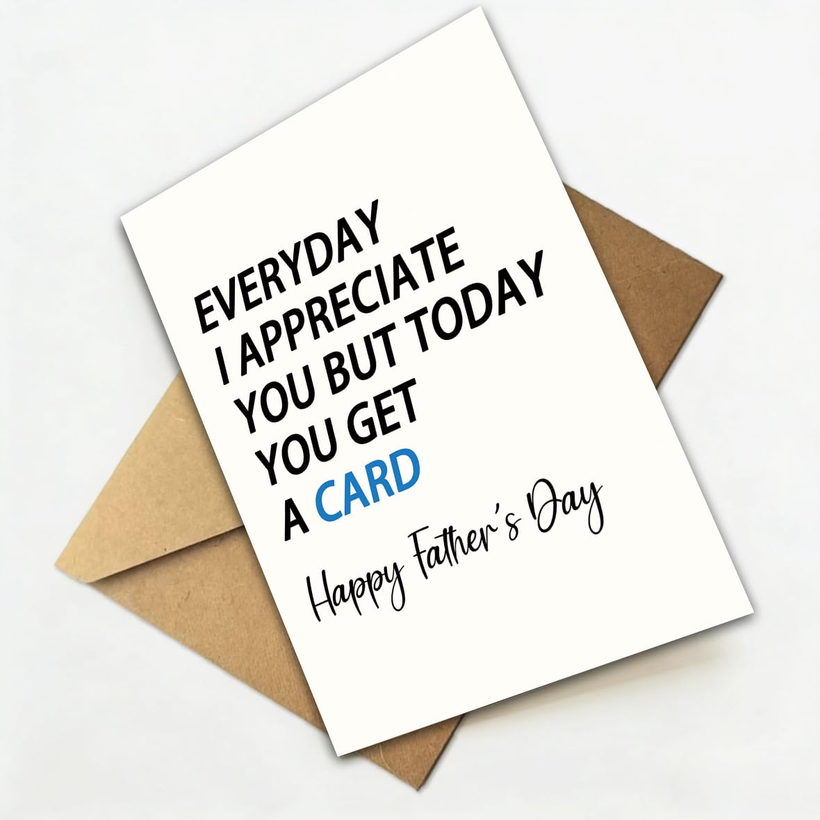 Funny Fathers Day Card for Dad, Fathers Day Gift for Dad, with Kraft Envelope and Gold Seal Sticker BST220