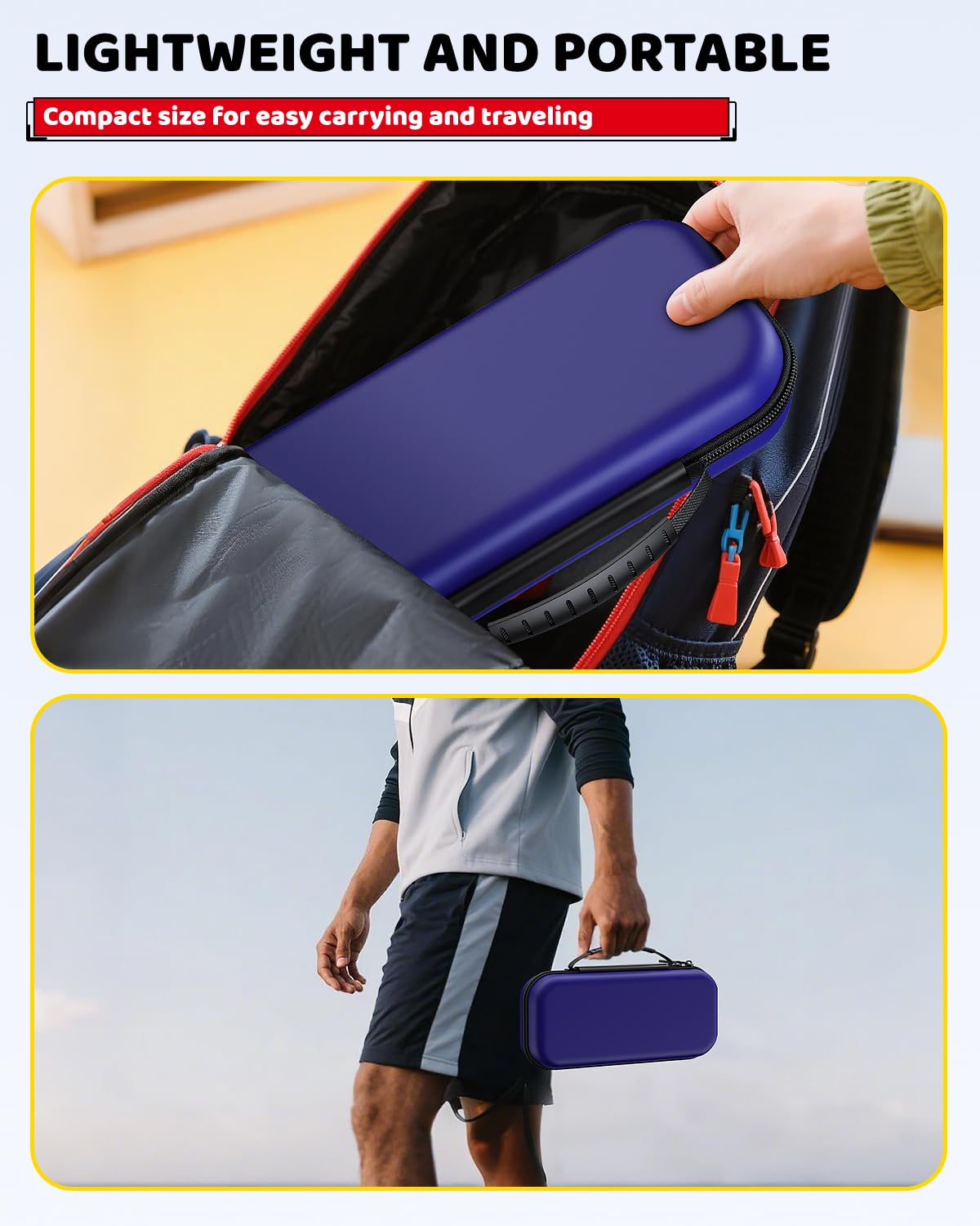 Klipdasse Switch 2 Carry Case for Nintendo Switch 2/1/OLED, Hard Shell with Soft Lining, 10 Game Card Slots, Silicone Handle, for Switch 2 Slim Case 2025 (Blue) WN420