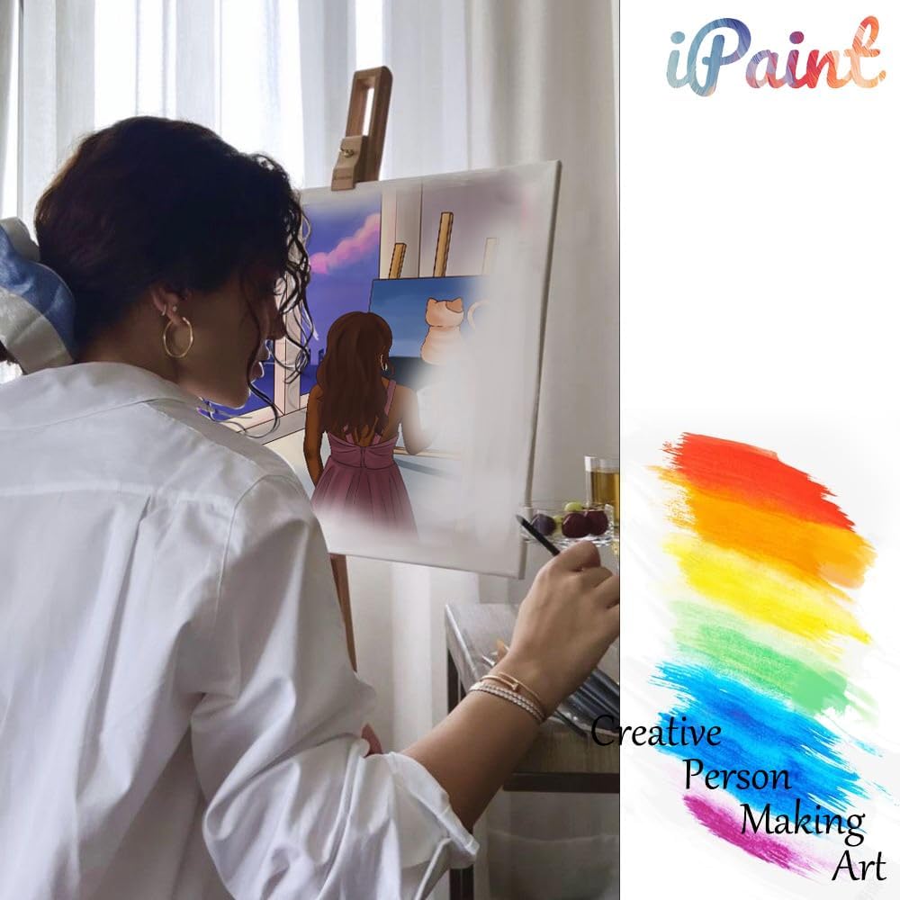2Pcs Sip and Paint Kit for Adults,Valentines Couple Painting Kit Supplies Canvas, Pre Drawn Canvas to Paint for Date Night for Couples DIY Acrylic Painting Kits Party Favor 8×10 WN420
