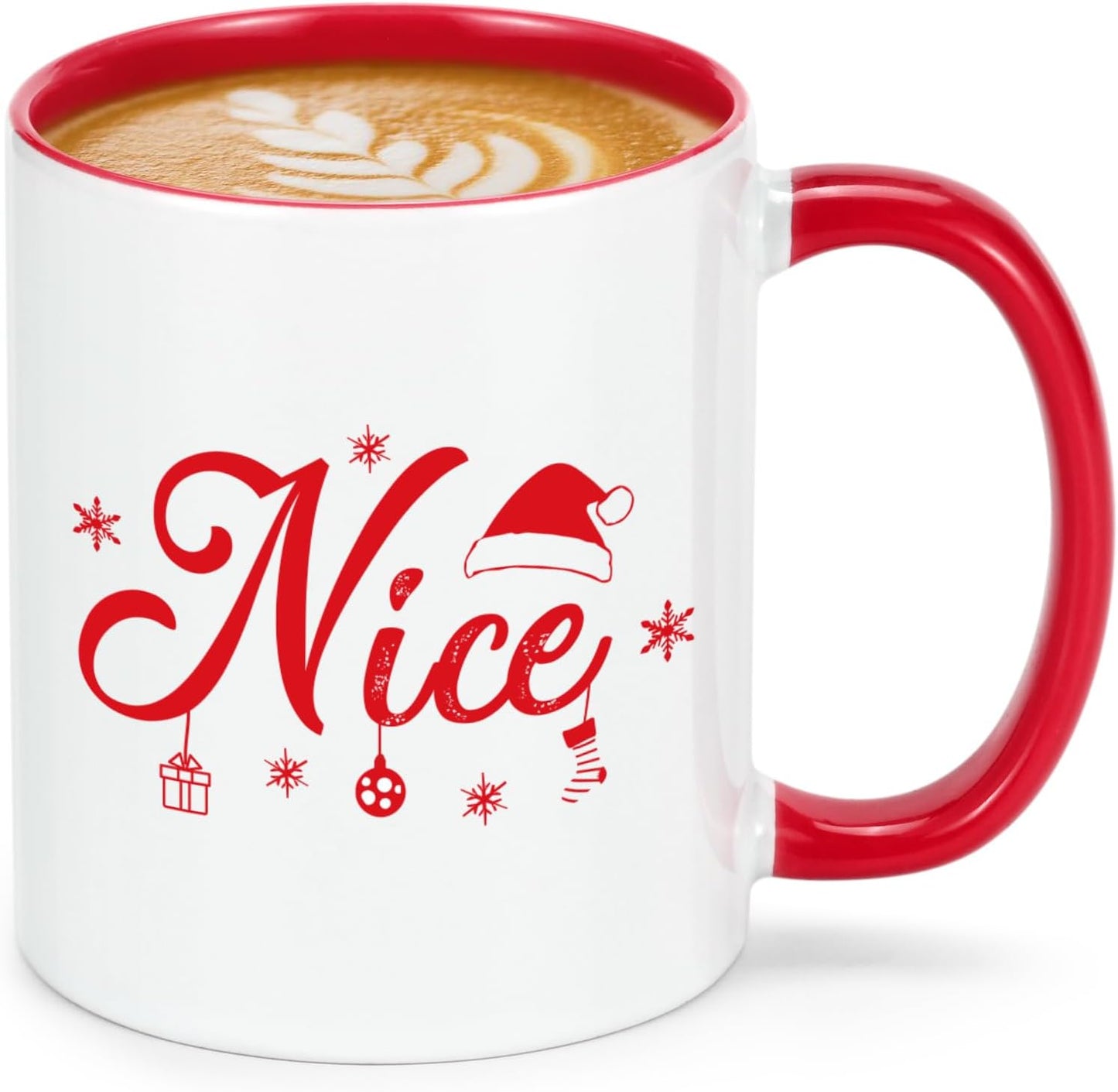 Cabtnca Christmas Mugs Set of 2 - Naughty & Nice Coffee Mugs, Holiday Gifts, Merry Christmas, Xmas Gifts for Women Friends, 11 Oz WN420
