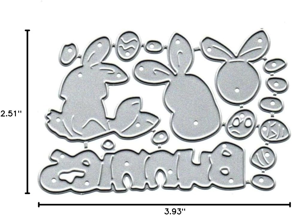 Ester Cute Bunny Rabbit Word Metal Die Cuts,Spring Sunflower Frame Leaf Cutting Dies Cut Stencils for DIY Scrapbooking Album Decorative Embossing Paper Dies for Card Making BST326L
