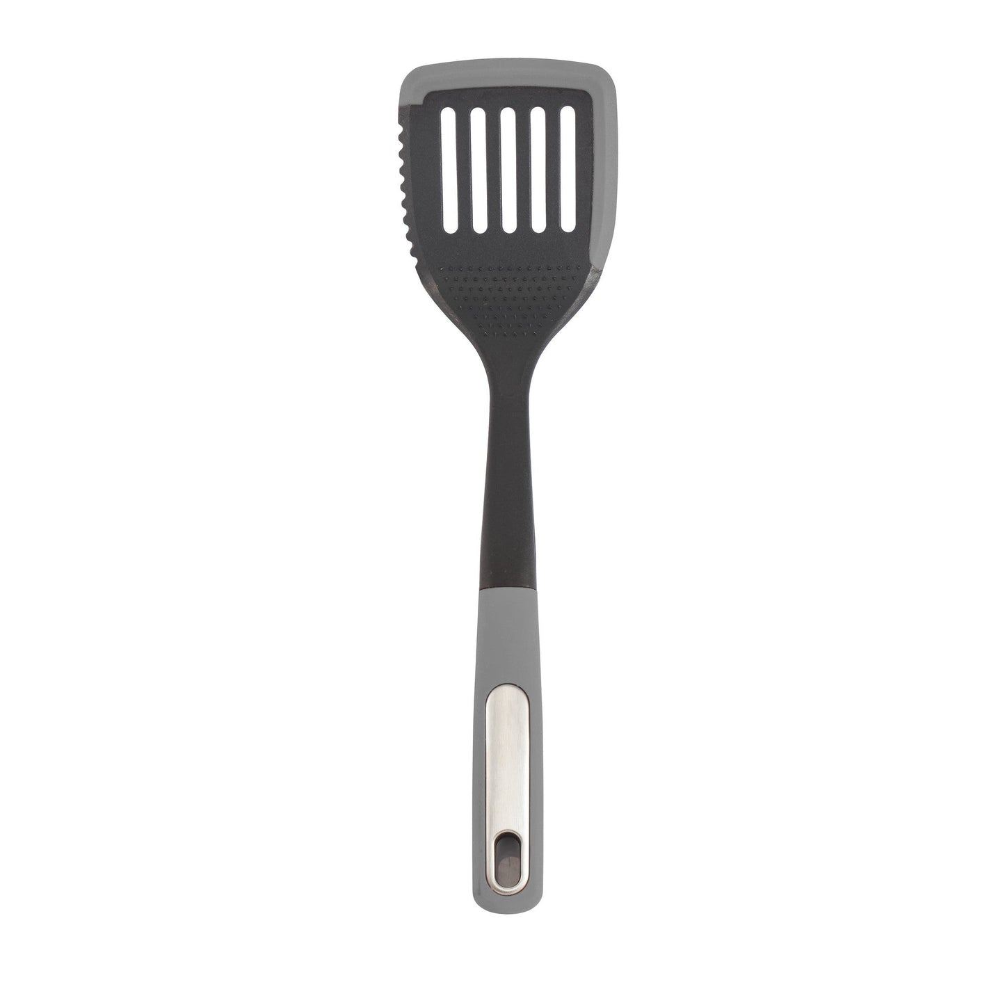 Silicone Scratch and Heat Resistance Edge Slotted Turner, Grey-1
