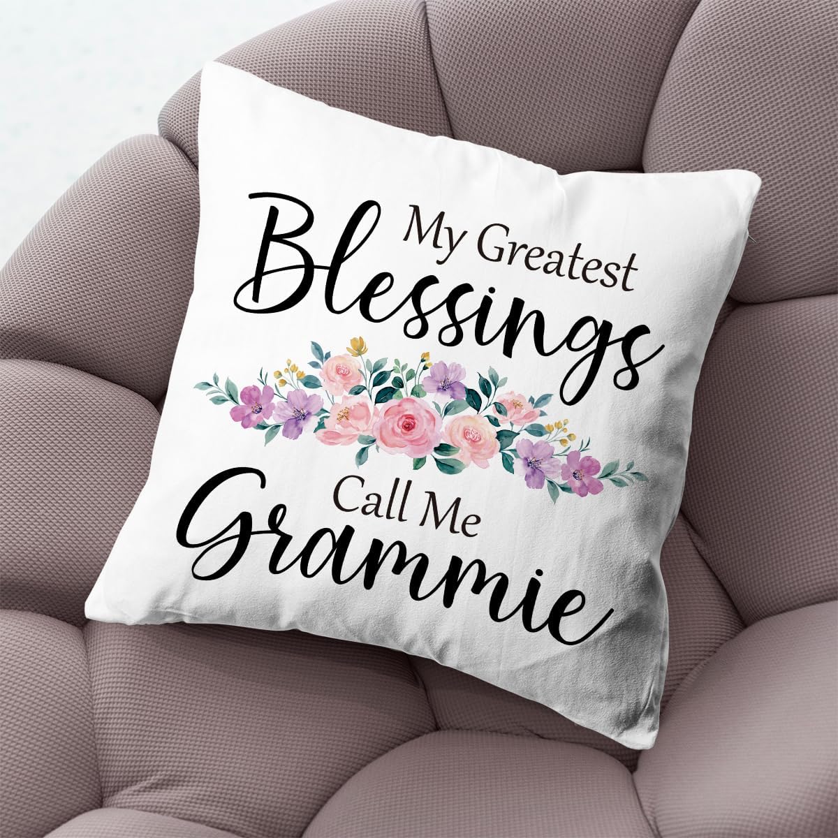 KongMoTree Grammie Gift Pillow Case, My Greatest Blessings Call Me Grammie, Birthday Gift for Grandma, Perfect Present for Grandma, 18x18 Inches BST326L
