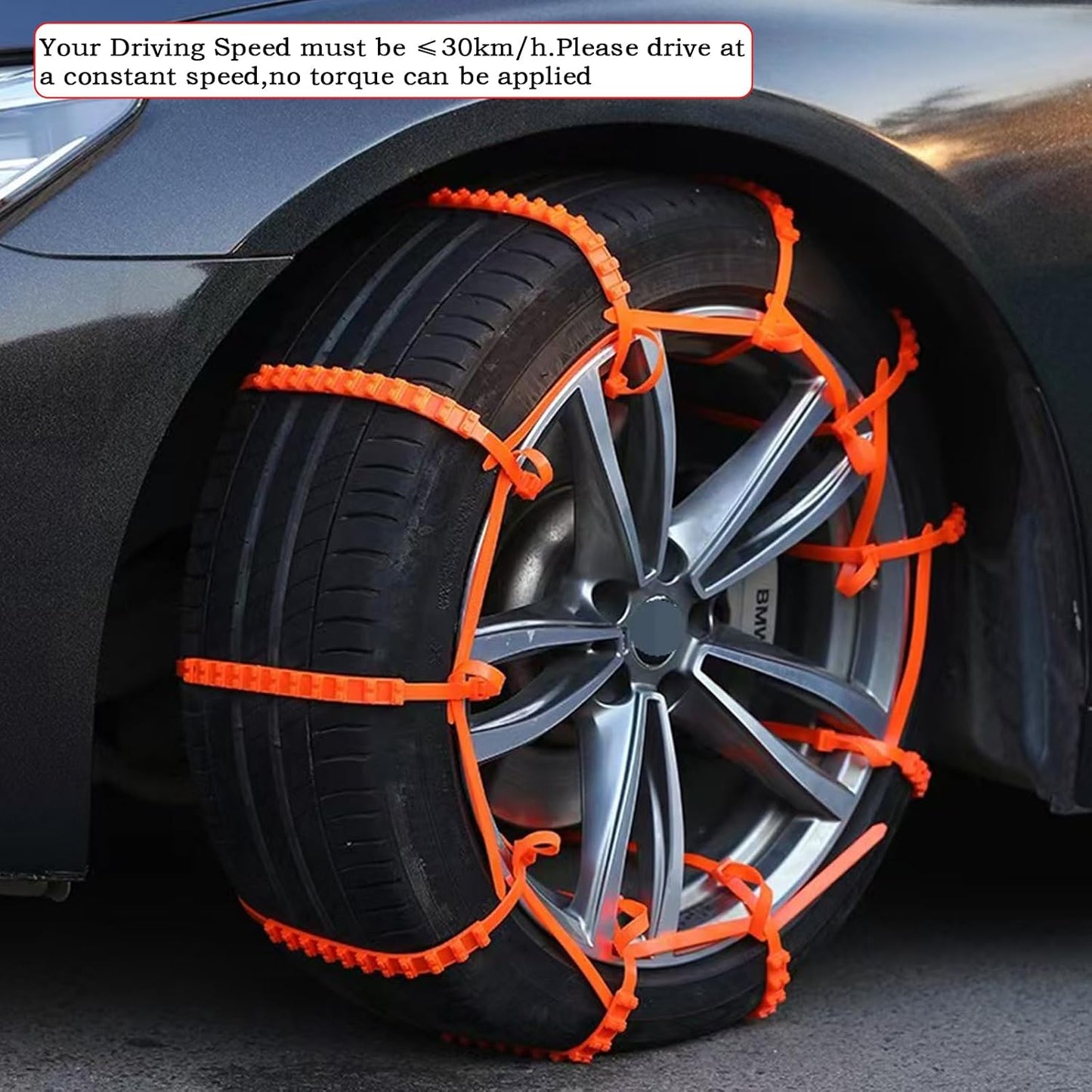 20pack Snow Tire Chains Reusable Anti-Skid Car Winter Wheels Chain Universal Cable Tire Belts, Red Non-Slip Zip Tie Tires Chain Emergency for Auto Pickup Trucks Suv WN420