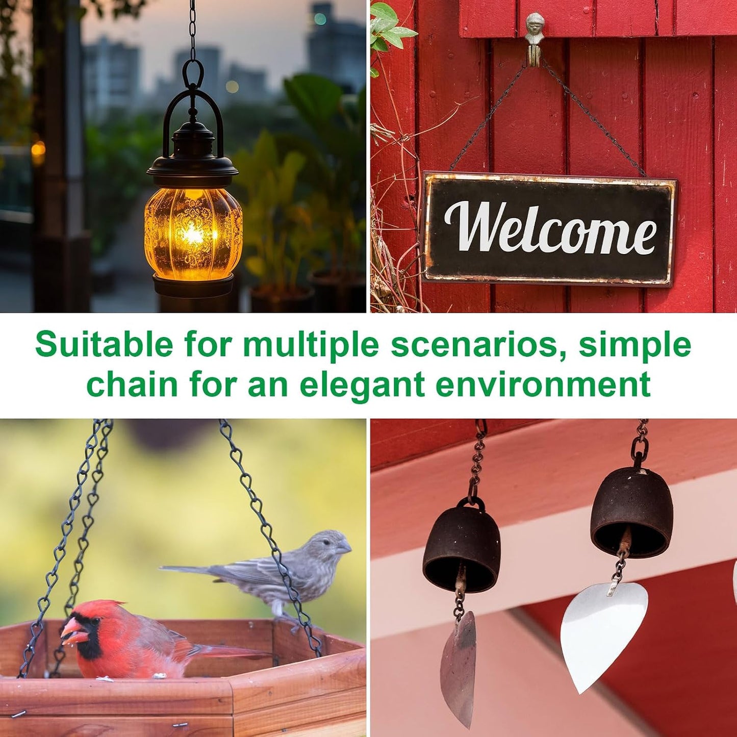 EBOOT 6 Pack Hanging Chain for Bird Feeders, Planters, Lanterns and Ornaments (25.5 Inch) WN420