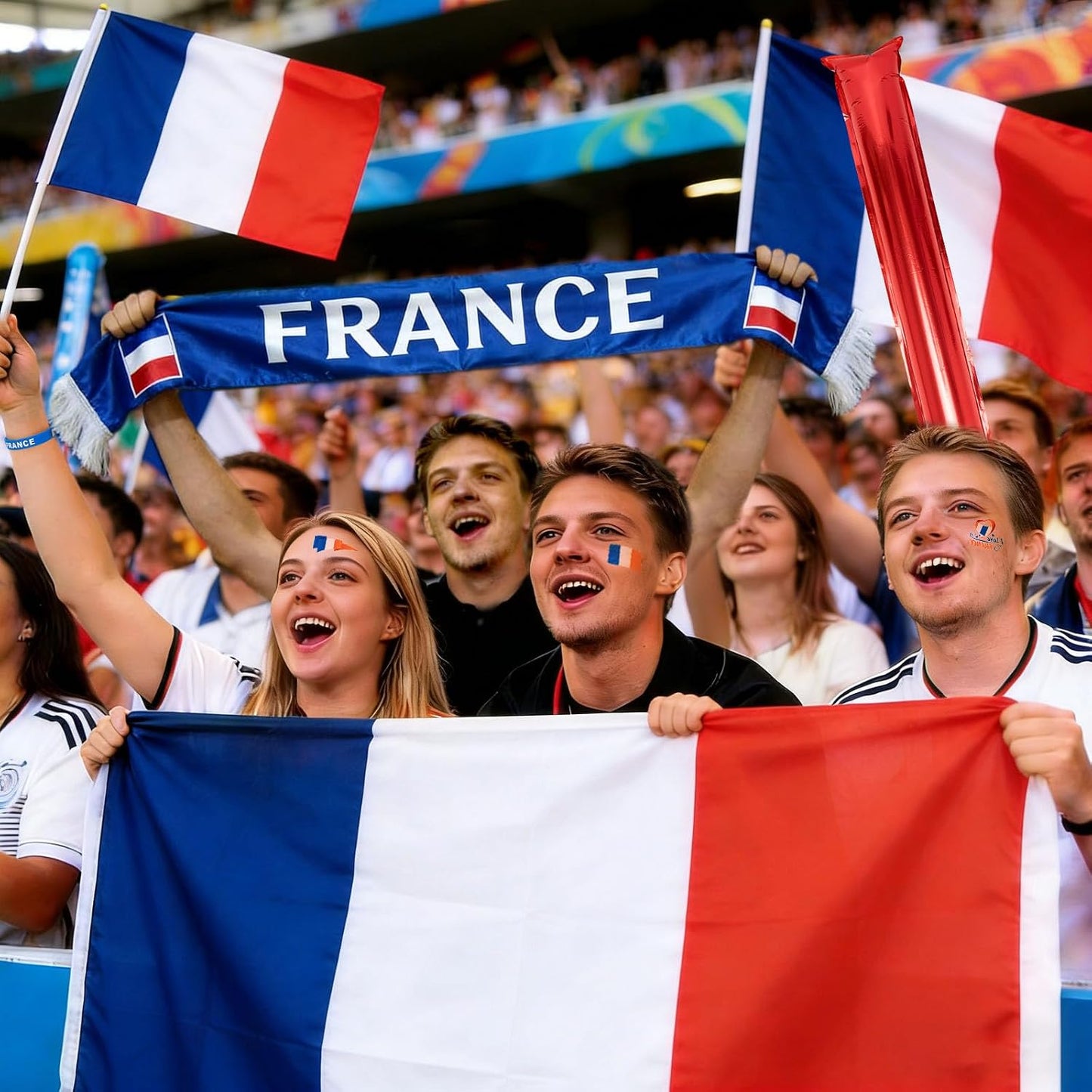 World Cup 2026 Fan Accessories with Large 3x5 ft Flag, Match Tracker Poster, Stickers, Cheering Sticks, Clapper & Scarf, World Cup Decorations Fan kit for Soccer Watch Party, Stadium and Home Cheering BST202