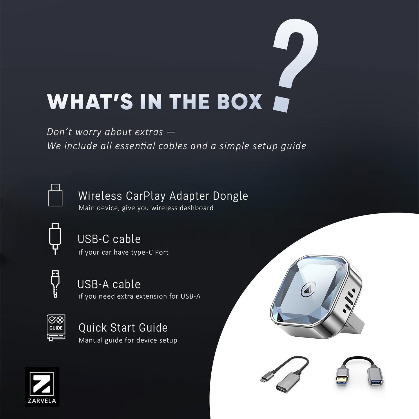 Wireless CarPlay Adapter 2026 Upgraded β 2-in-1 Suitable for Apple iPhone & Android, with Compact Size Plug-and-Play Convenience, and Fast Stable Connection for CarPlay & Android Applications (Sliver)