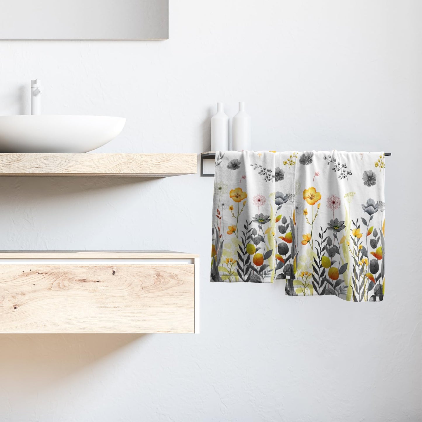 Imiss Coral Starfish Hand Towels for Bathroom,Nautical Coastal Seashell Guest Towels 14.4 x 28.3 Inch Set of 2 Soft Small Bath Towel Kitchen Dish Towels for Home Hotel Gym Spa BST220