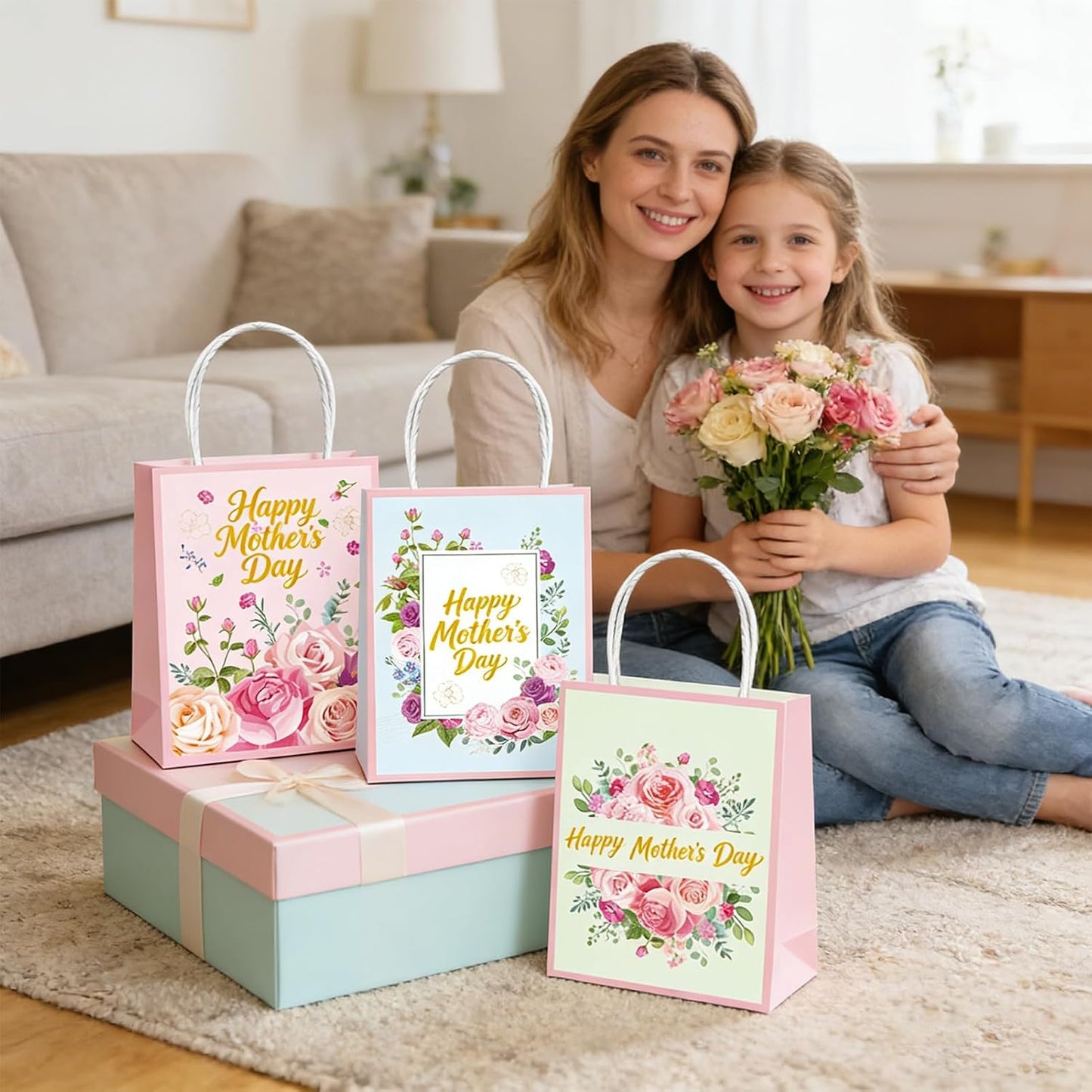 24 Pcs Paper Gift Bags with Handle Party Favor Treat Bags for Birthday Party Supplies WN420