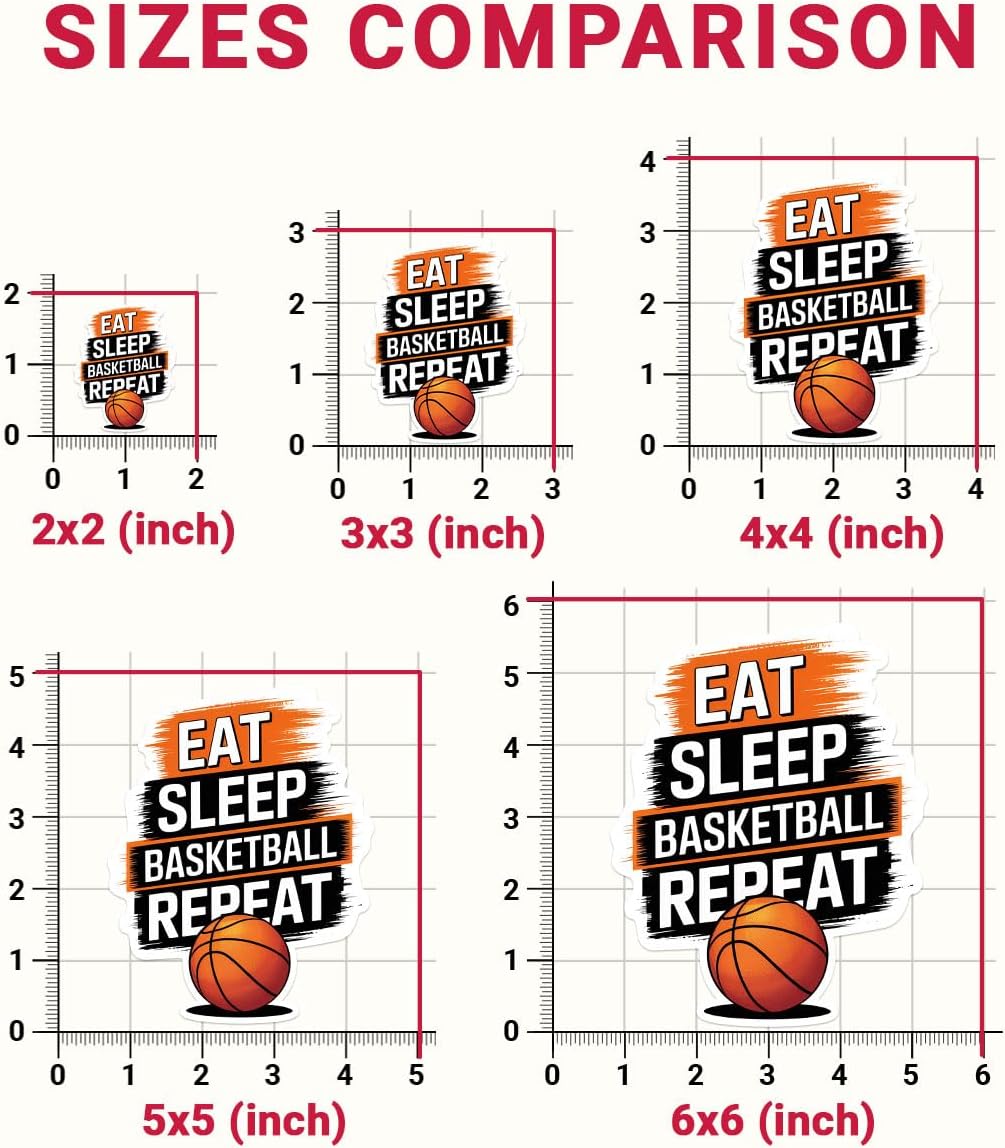 3 Pcs Eat Sleep Basketball Repeat Vinyl Stickers – Funny Basketball Quote Decals for Players, Athletes, Sports Fans – Motivation Sticker for Laptop, Bottle, Locker, Journal (S1, 2 inch) BST202