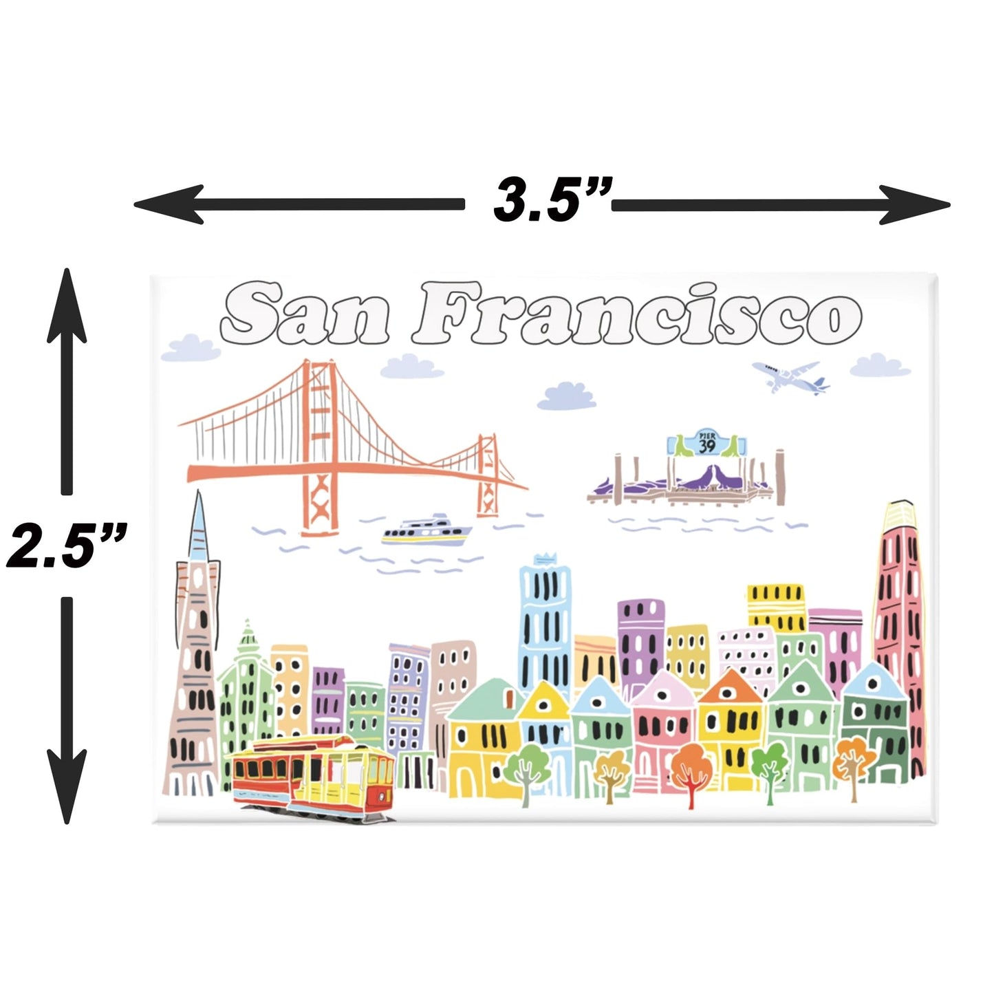 City Themed Artwork Magnet Collection by Beary Blu - Designed in The USA, Collectible Souvenirs Gifts 2.5" x 3.5" (Dallas) BST220