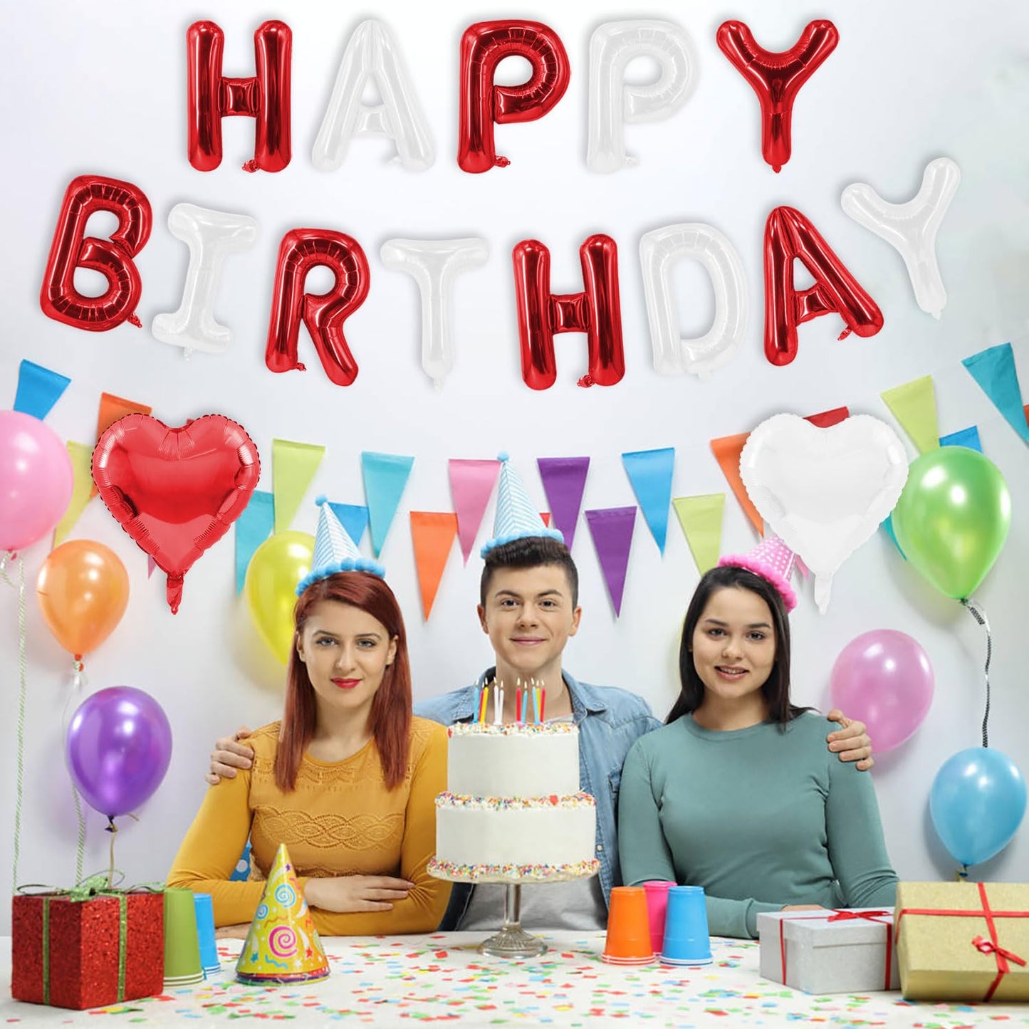 Green Happy Birthday Balloons Banner Foil Balloons Letters Banner Balloon for Green Themed Party Decoration Supplies Christmas Birthday Decoration Decor Ballons Arch Kits Party Balloon Set 15pcs BST326L