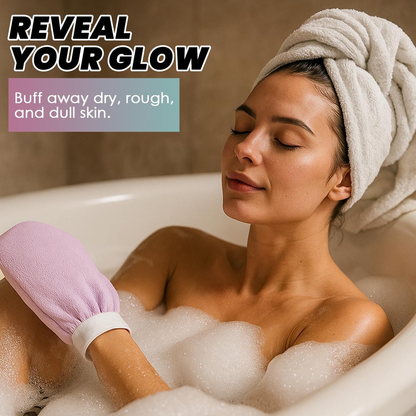 Exfoliating Glove Pack of 2 – Deep Cleaning Exfoliating Body Scrubber- Exfoliating Gloves for Shower for Smooth Radiant Skin – Dead Skin Remover & Body Scrub Mitt for Skin Cell Renewal WN420