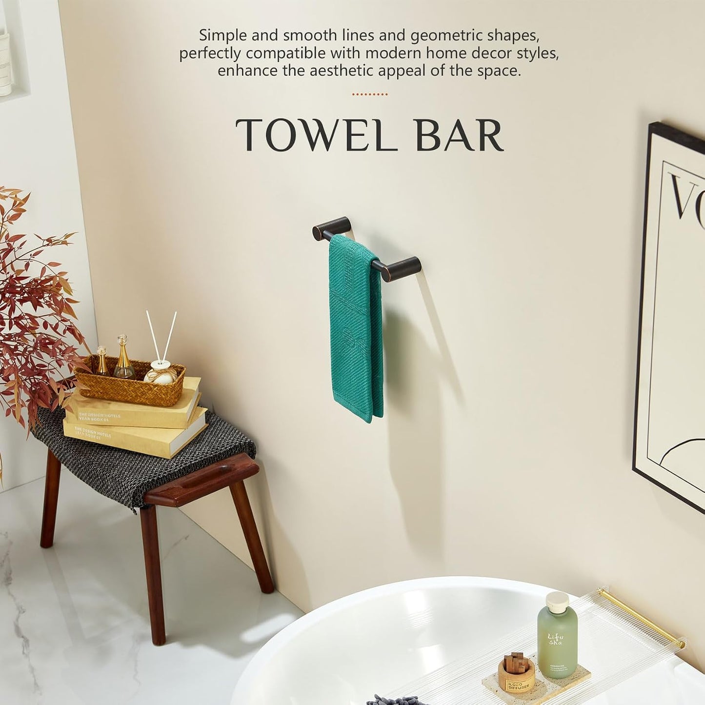 KOKOSIRI Bathroom Hand Towel Rings 9-Inch Hand Towel Holder Wall Mounted Bathroom Hardware Accessories Oil Rubbed Bronze Stainless Steel, B4007ORB-L9 BST202