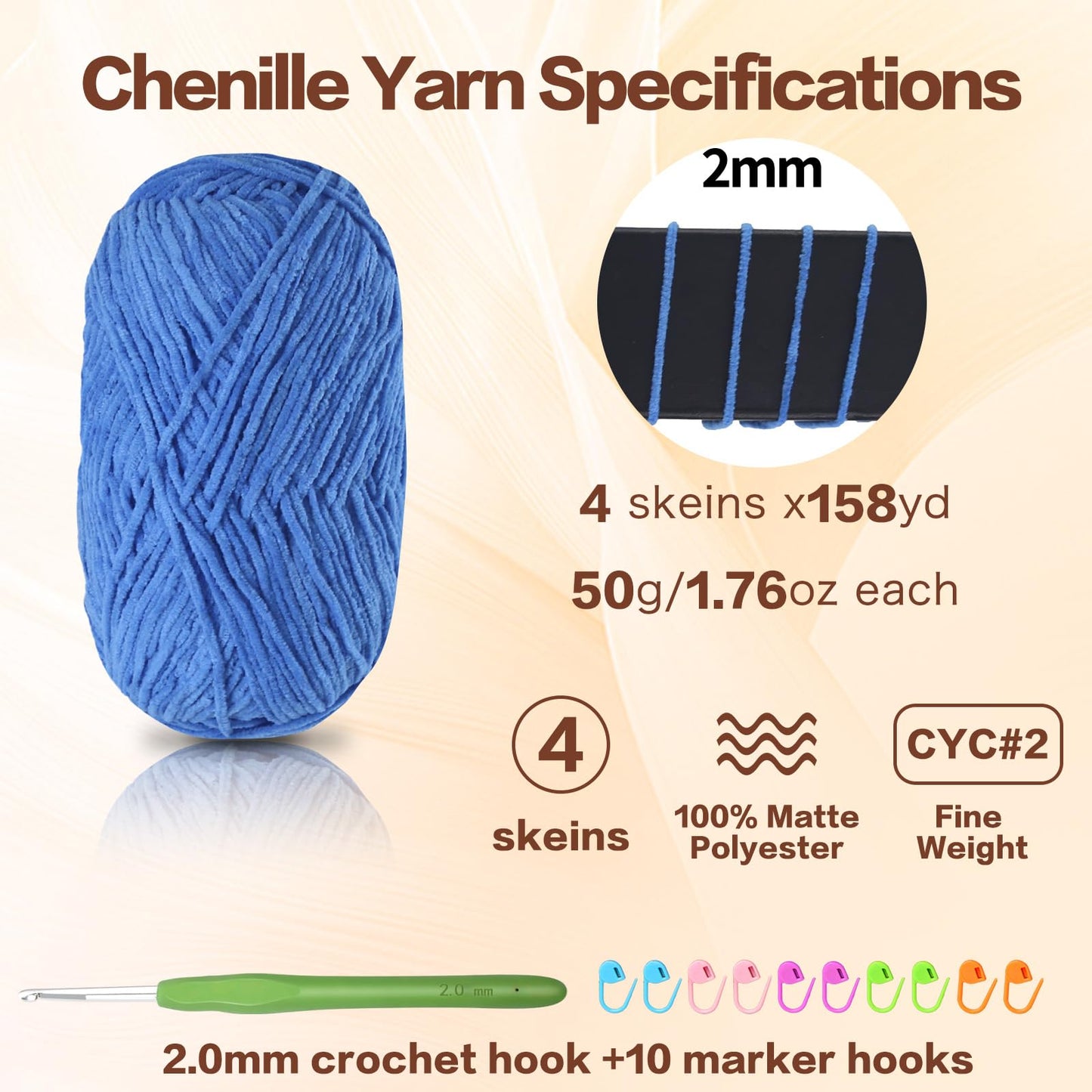 4 Pack of 1.76oz Chenille Yarn for Crocheting,158yards Soft Fluffy Velvet Yarn, Ideal Crochet for DIY Baby Blankets Toys Scarves Throw Pillows Hats Cushions(Purple) BST326L