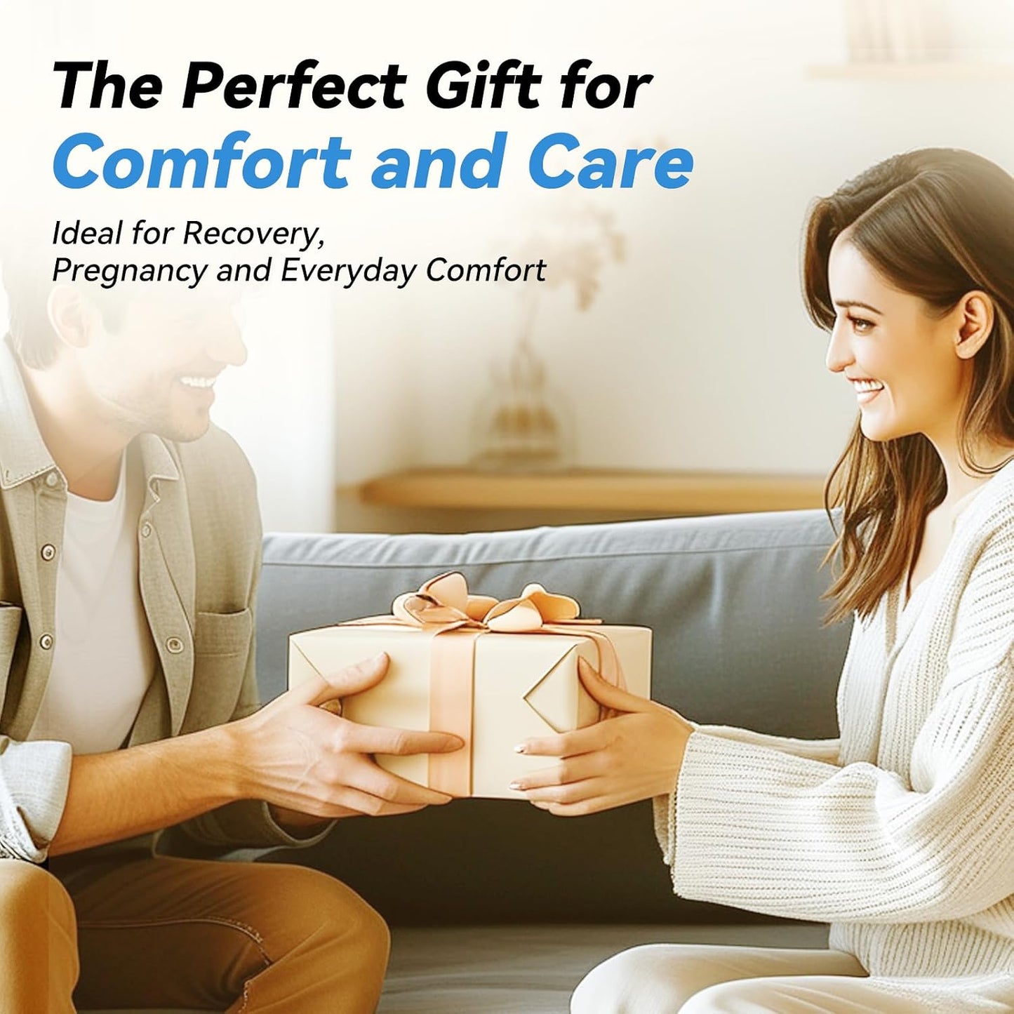 UJPFEO Knee Pillow for Side Sleepers,Leg Pillows for Sciatica,Knees,HIPS,Joints Between Legs,Back Pain Relief When Side Sleeping Spine Alignment Support for Knee Surgery Recovery,Grey WN420